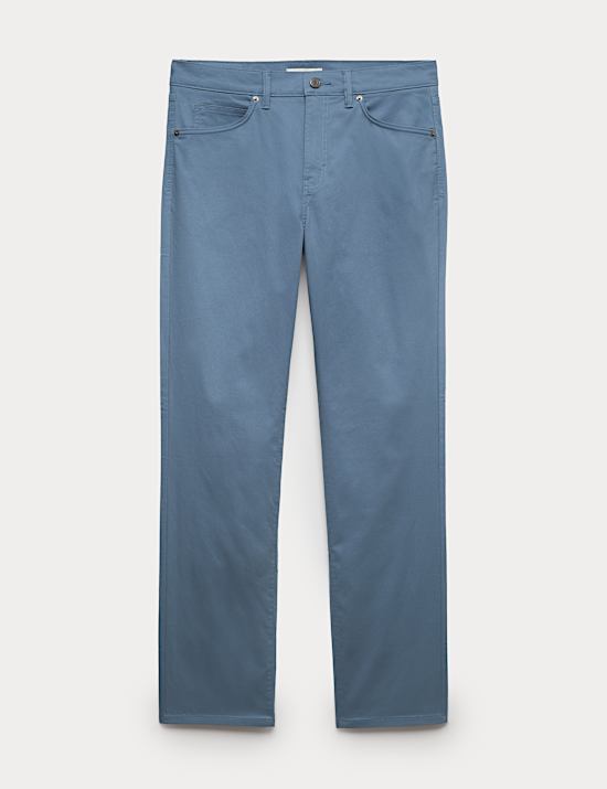 Straight Fit Textured 5 Pocket Trousers