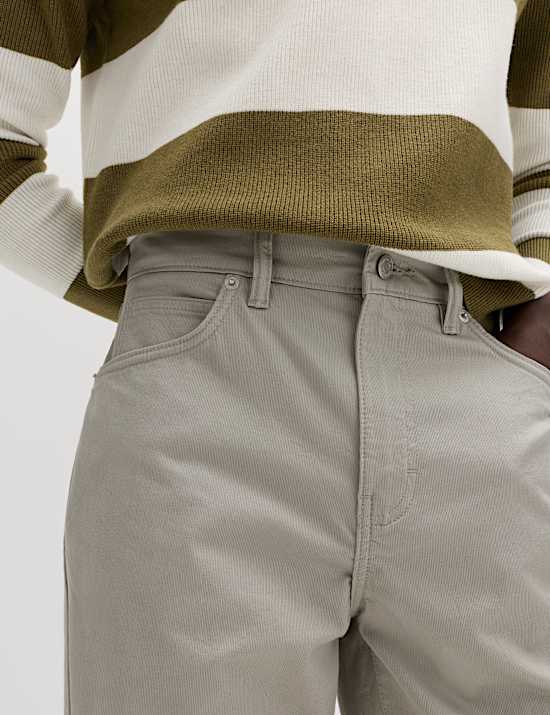 Pantalones rectos texturizados de 5 bolsillos