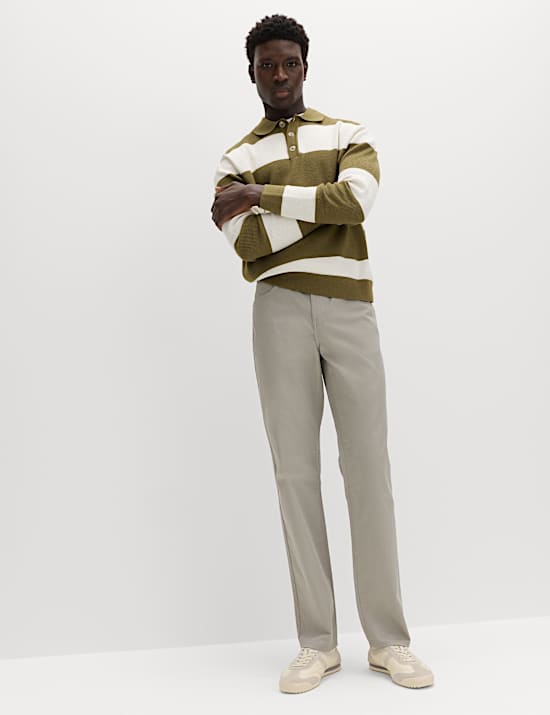 Pantalones rectos texturizados de 5 bolsillos