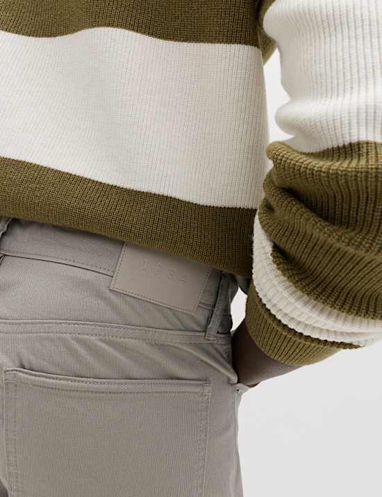 Pantalones rectos texturizados de 5 bolsillos