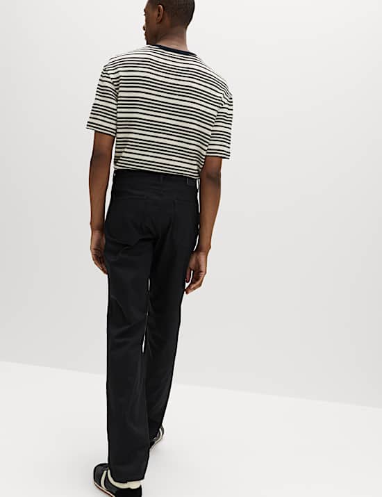 Pantalon 5 poches coupe droite &agrave; motif textur&eacute;