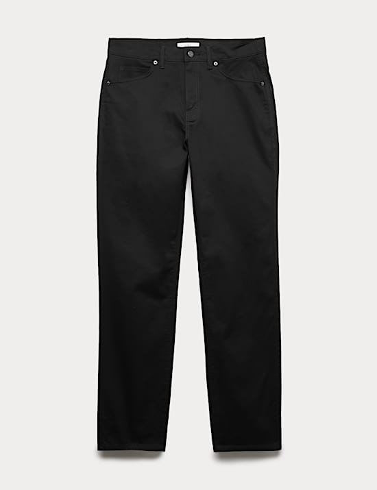 Pantalon 5 poches coupe droite &agrave; motif textur&eacute;