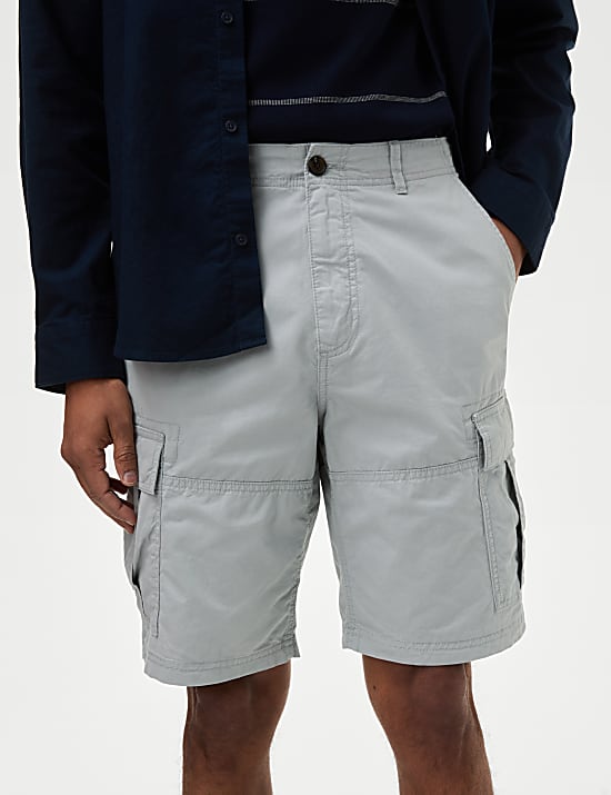 Leichte Cargo-Shorts aus reiner Baumwolle