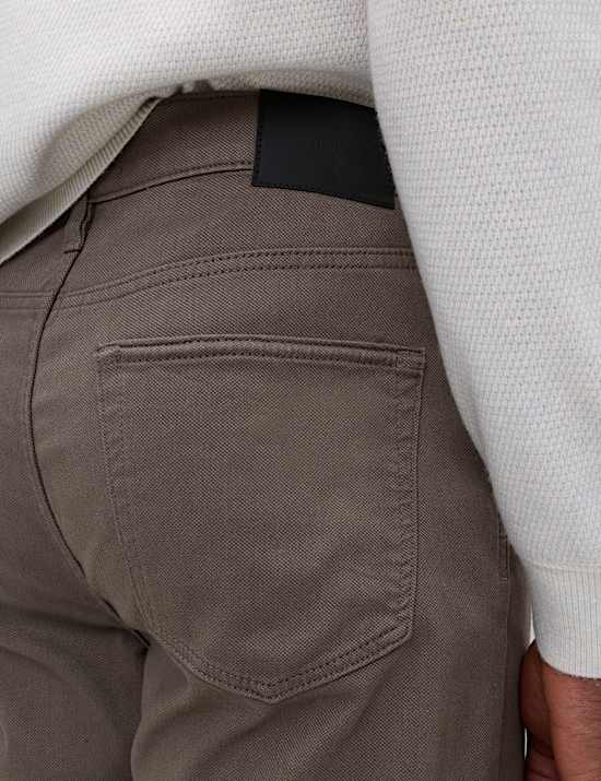 Straight Fit Textured 5 Pocket Trousers