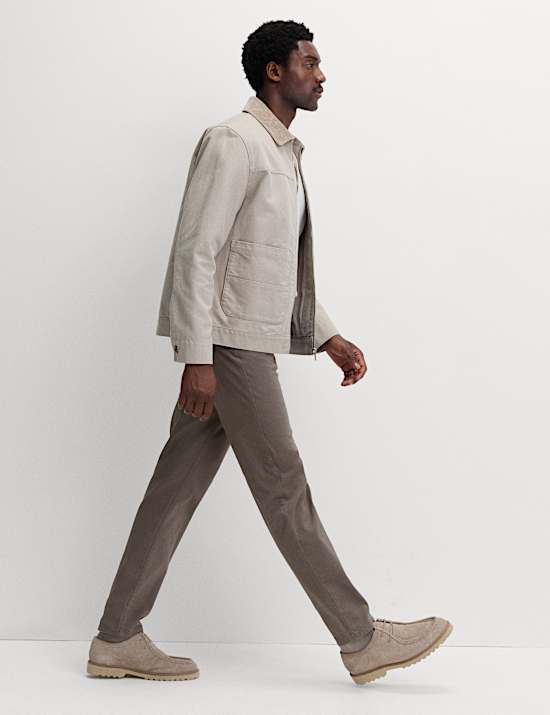 Straight Fit Textured 5 Pocket Trousers