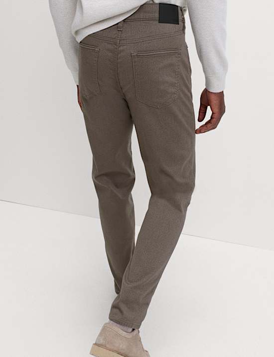 Straight Fit Textured 5 Pocket Trousers