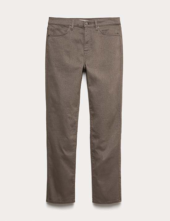 Straight Fit Textured 5 Pocket Trousers