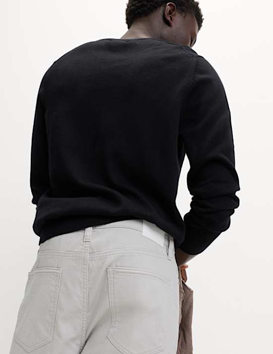 Straight Fit Textured 5 Pocket Trousers