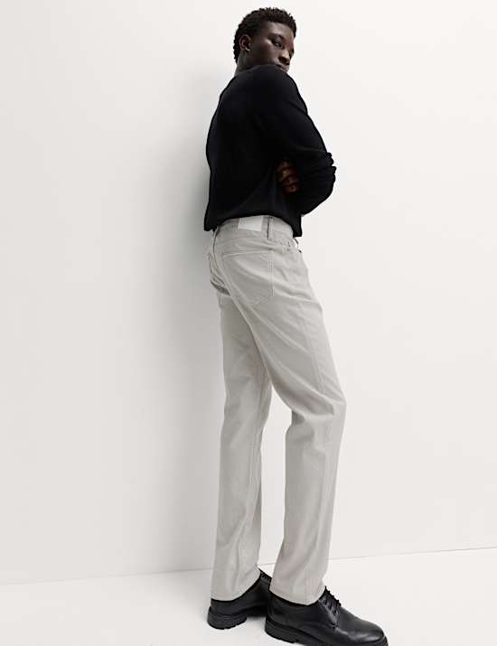 Straight Fit Textured 5 Pocket Trousers