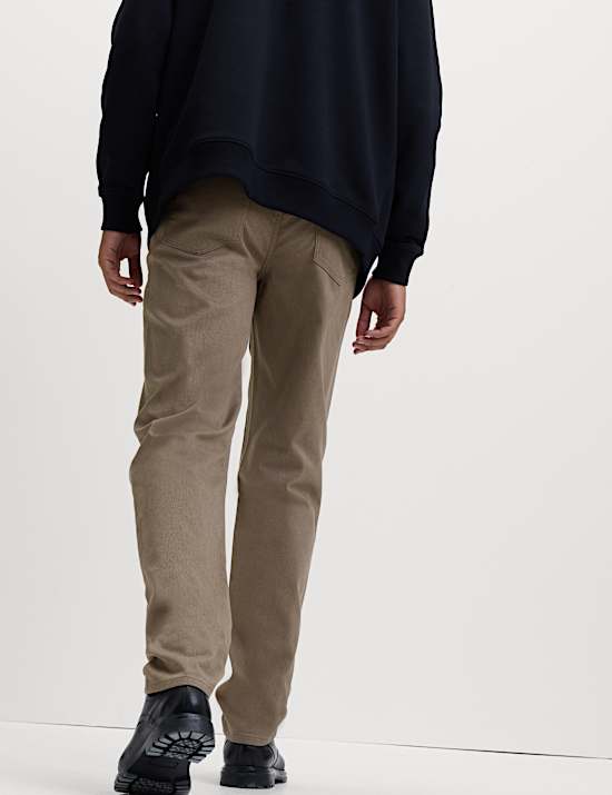Straight Fit Textured 5 Pocket Trousers