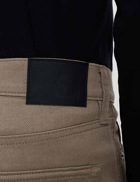 Straight Fit Textured 5 Pocket Trousers