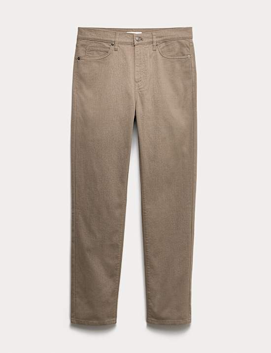 Straight Fit Textured 5 Pocket Trousers