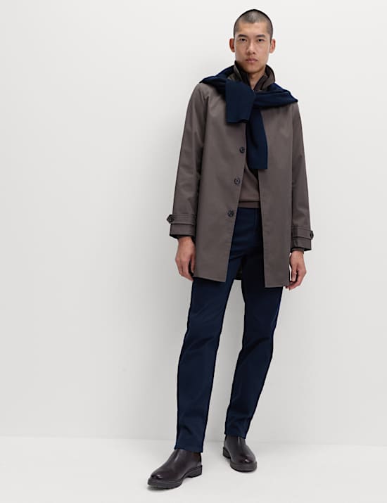 Straight Fit Textured 5 Pocket Trousers