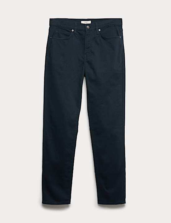 Straight Fit Textured 5 Pocket Trousers
