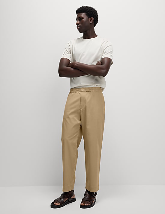 Tapered Fit Elasticated Waist Trousers