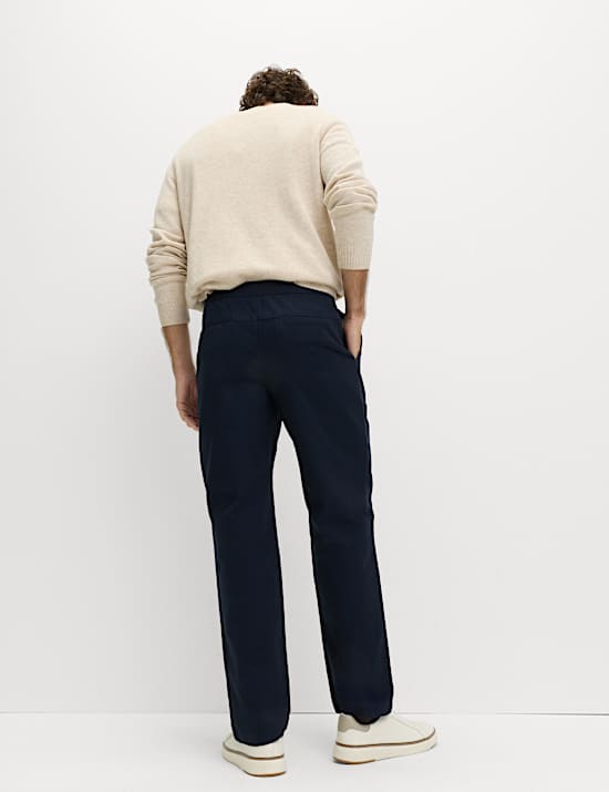 Pure Cotton Herringbone Trousers