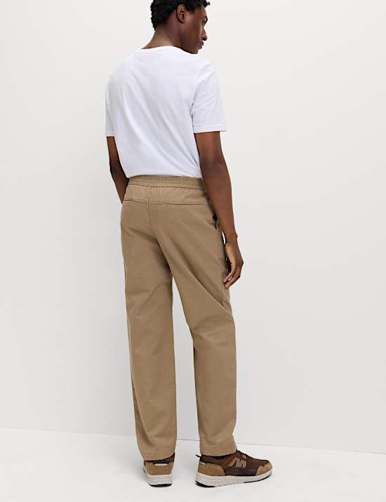 Pure Cotton Herringbone Trousers