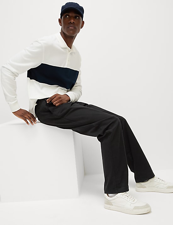 Chino en tissu extensible coupe ample
