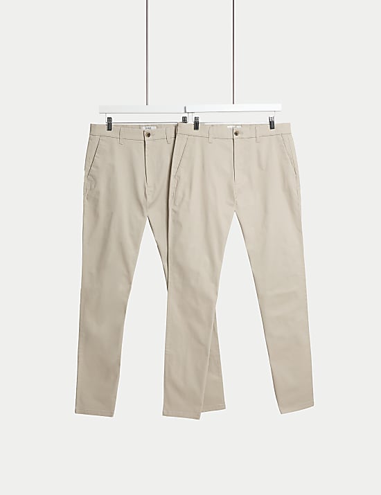 2pk Slim Fit Stretch Chinos
