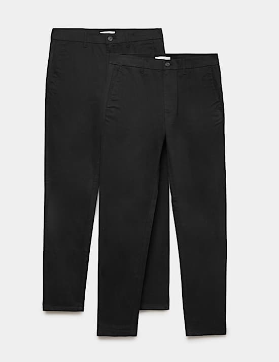 2 Pack Slim Fit Stretch Chinos