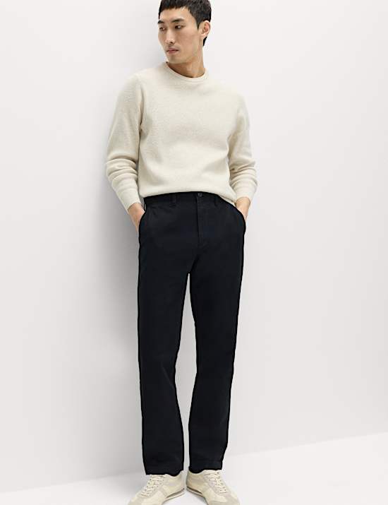 Regular Fit Pure Cotton Twill Chinos