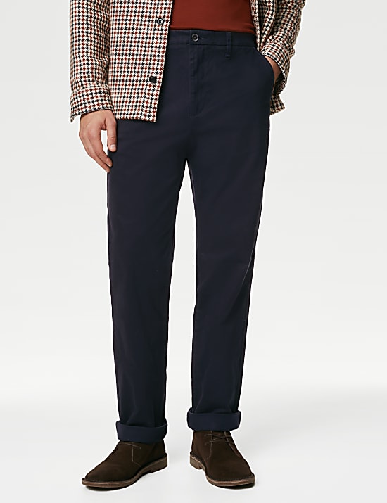 Big Tall Regular Fit Stretch Chinos SANDSTONE Trousers M S GR