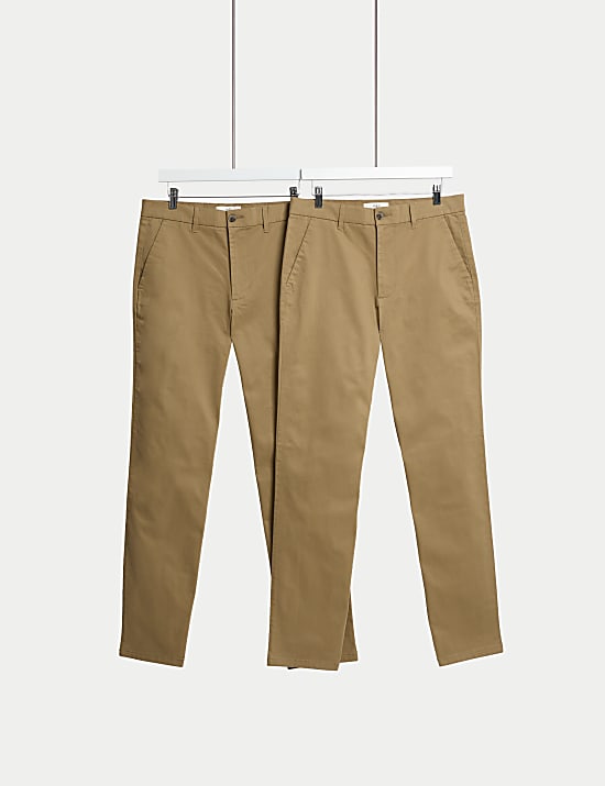 2pk Regular Fit Stretch Chinos