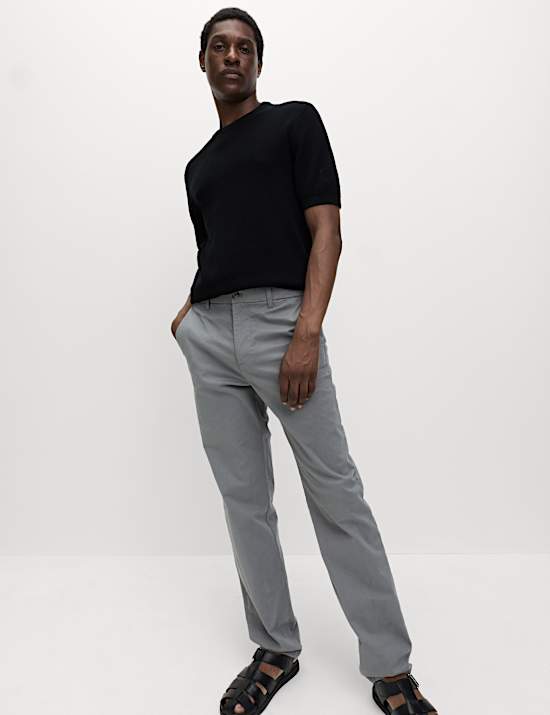 2er-Pack normal geschnittene Stretch-Chinohosen