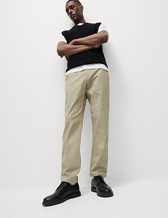 Παντελόνια Chino με ελαστικότητα και κανονική εφαρμογή, σετ των 2