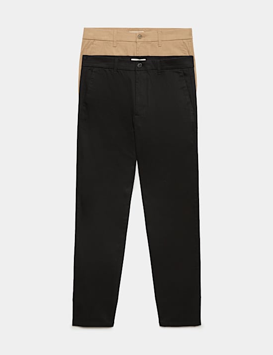 2 Pack Regular Fit Stretch Chinos