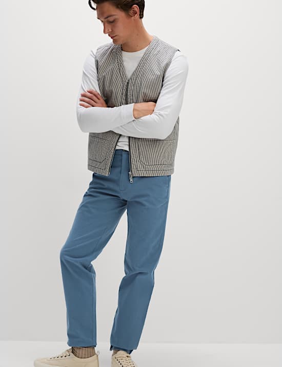 Chino met stretch en normale pasvorm