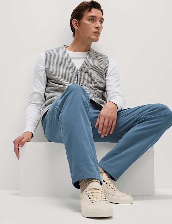 Chino met stretch en normale pasvorm