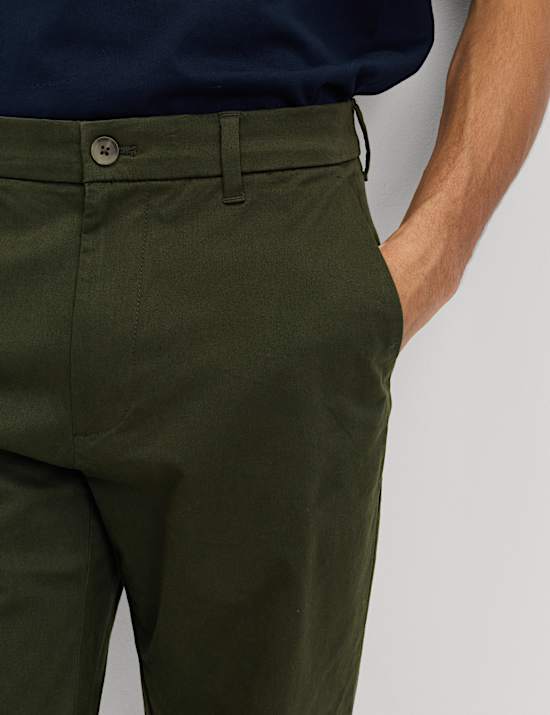 Chino met stretch en normale pasvorm