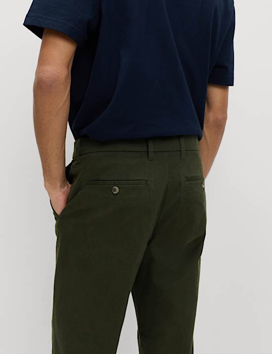 Chino met stretch en normale pasvorm