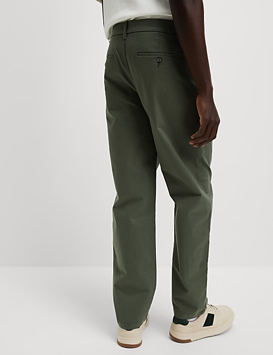 Tapered Fit Twin Pleat Stretch Chinos