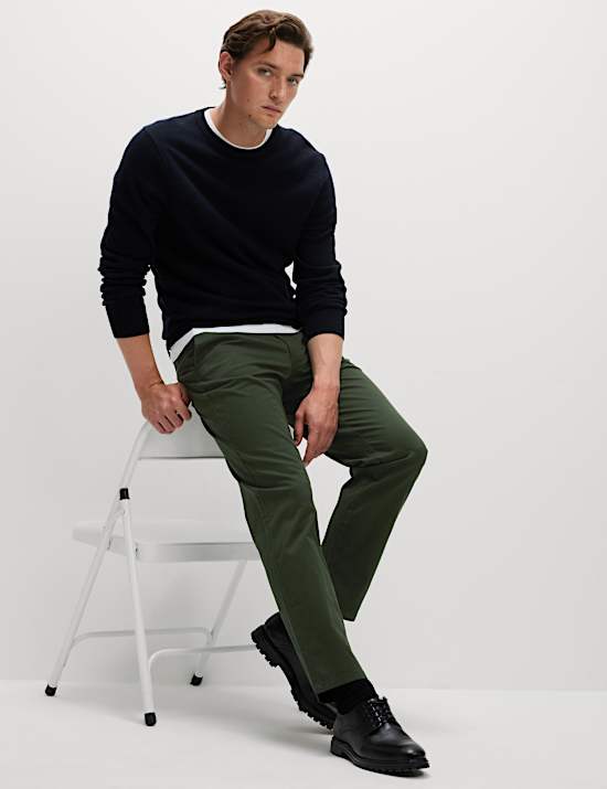 Regular Fit Elasticated Waist Chinos
