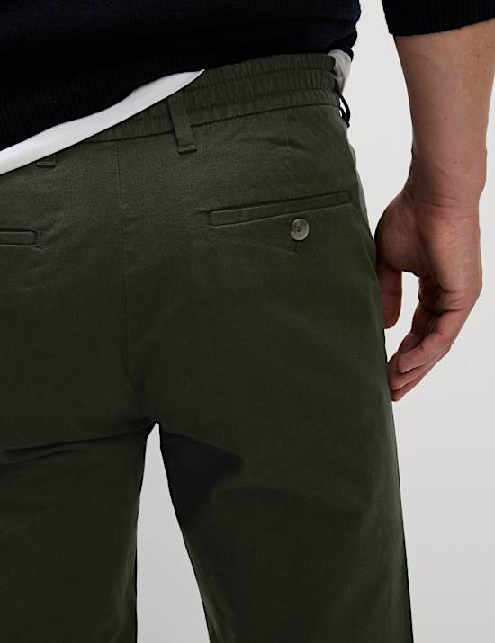Regular Fit Elasticated Waist Chinos