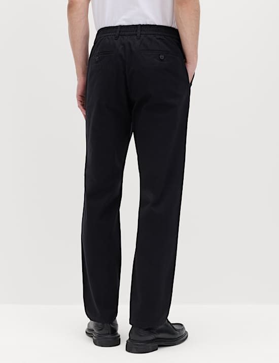 2 Pack Elasticated Waist Stretch Chinos
