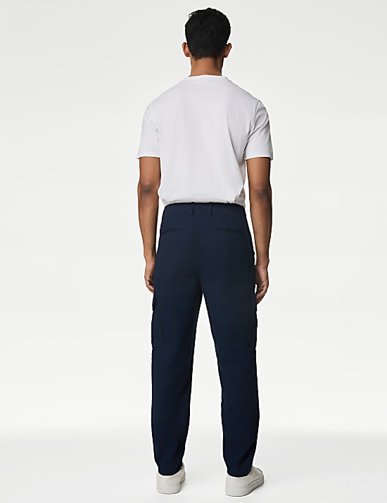 Pantalon cargo léger coupe fuselée 100&nbsp;% coton