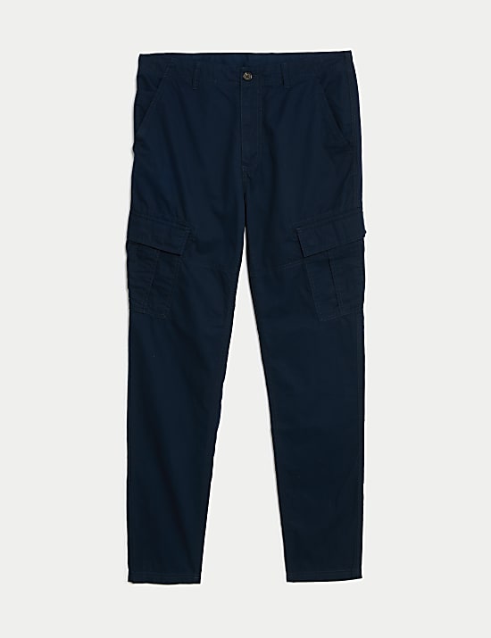Pantalon cargo léger coupe fuselée 100&nbsp;% coton