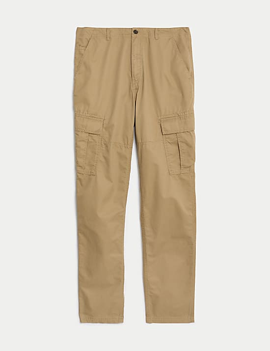Pantalon cargo l&eacute;ger coupe fusel&eacute;e 100&nbsp;% coton