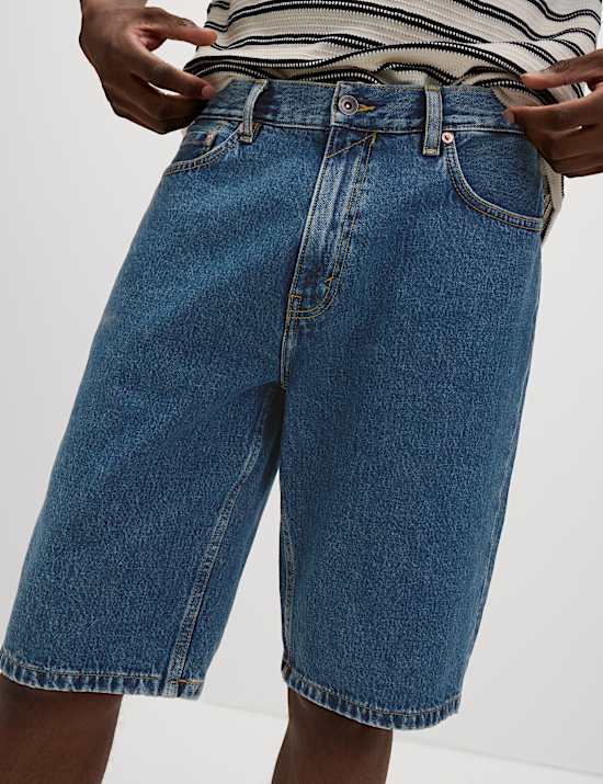 Authentische Relaxed Straight Fit Denim-Shorts