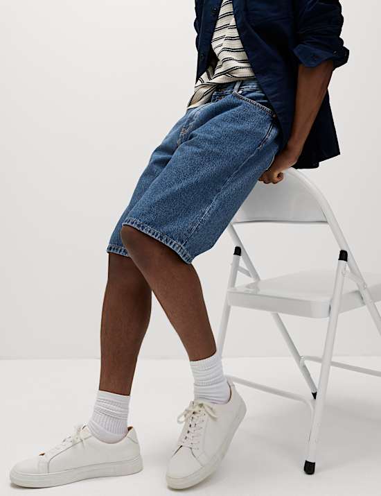 Authentic Relaxed Straight Fit Denim Shorts