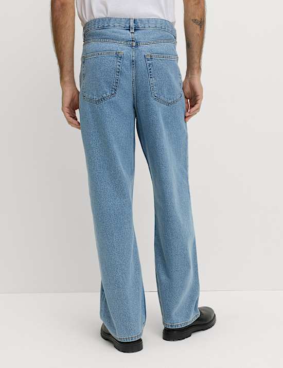 Loose Fit Pure Cotton Rigid Jeans