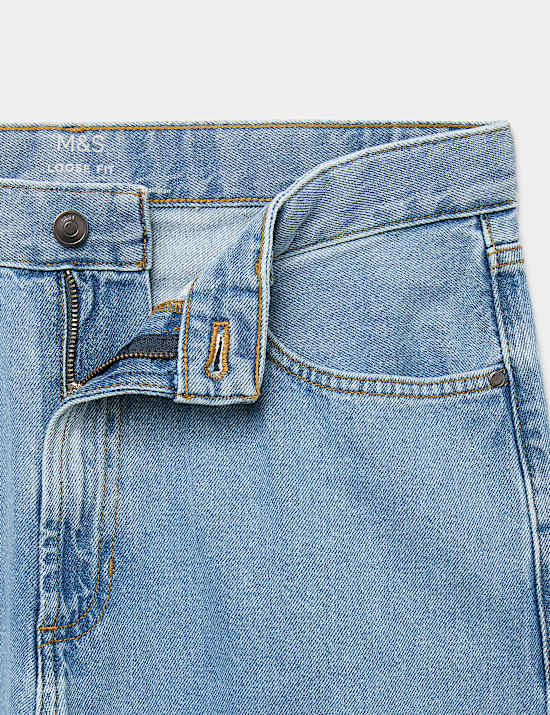 Loose Fit Pure Cotton Rigid Jeans