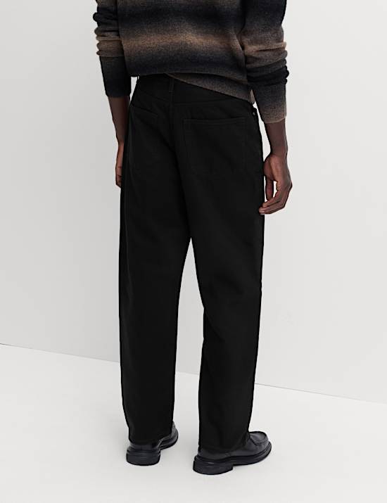 Jean rigide coupe large 100 % coton