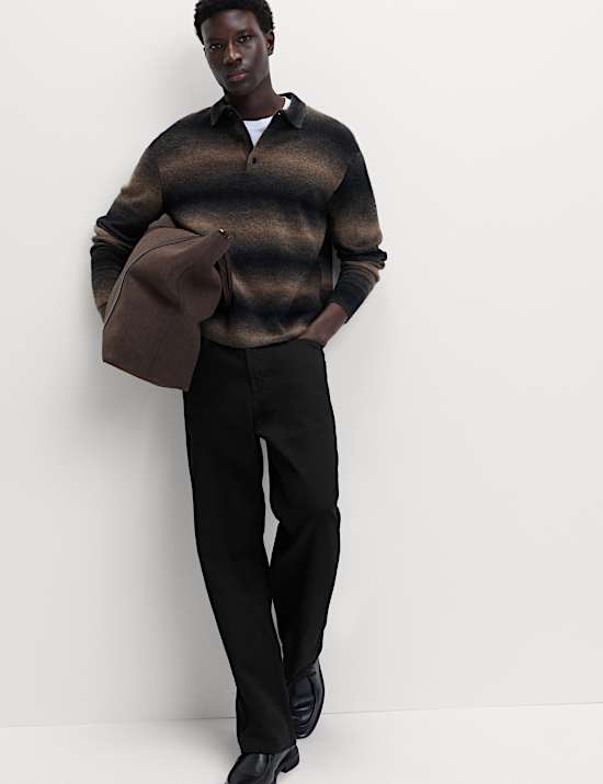 Jean rigide coupe large 100 % coton