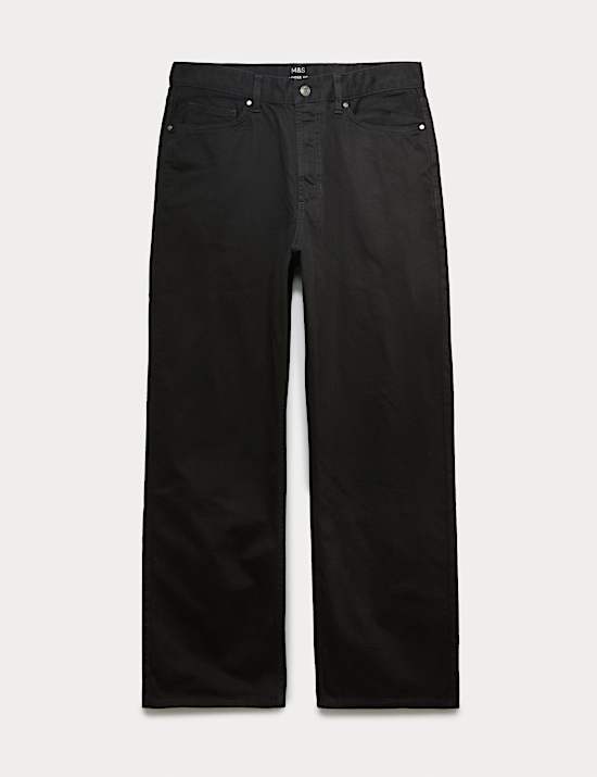 Jean rigide coupe large 100 % coton