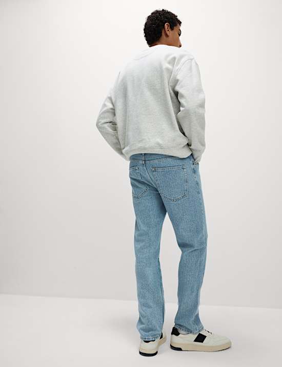 Straight Fit Pure Cotton Jeans