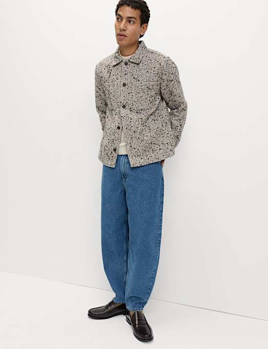 Barrel Fit Pure Cotton Rigid Jeans